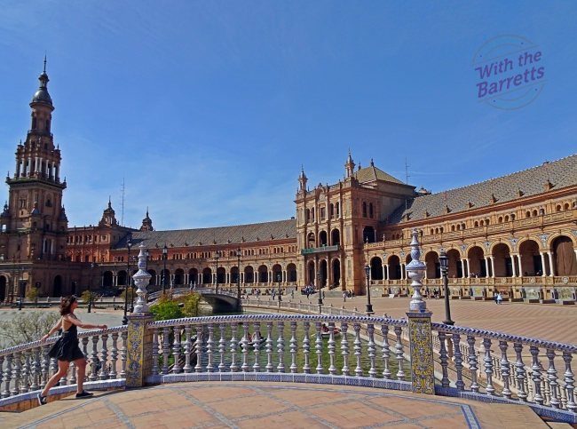 Bridge over moat at Plaza Espana